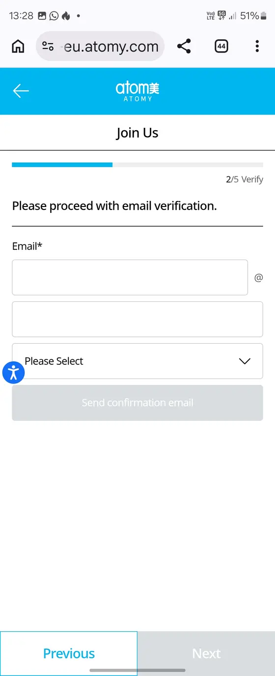 Registrace — krok 3